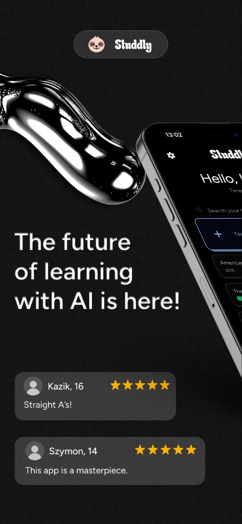 Studdly marketing visual, AI study path on your phone